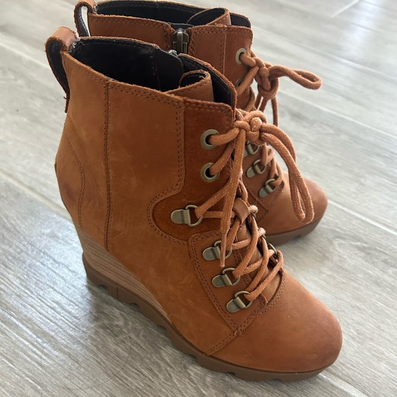 Sorel Wedges Sz 7 Camel Brown - Picture 2 of 6